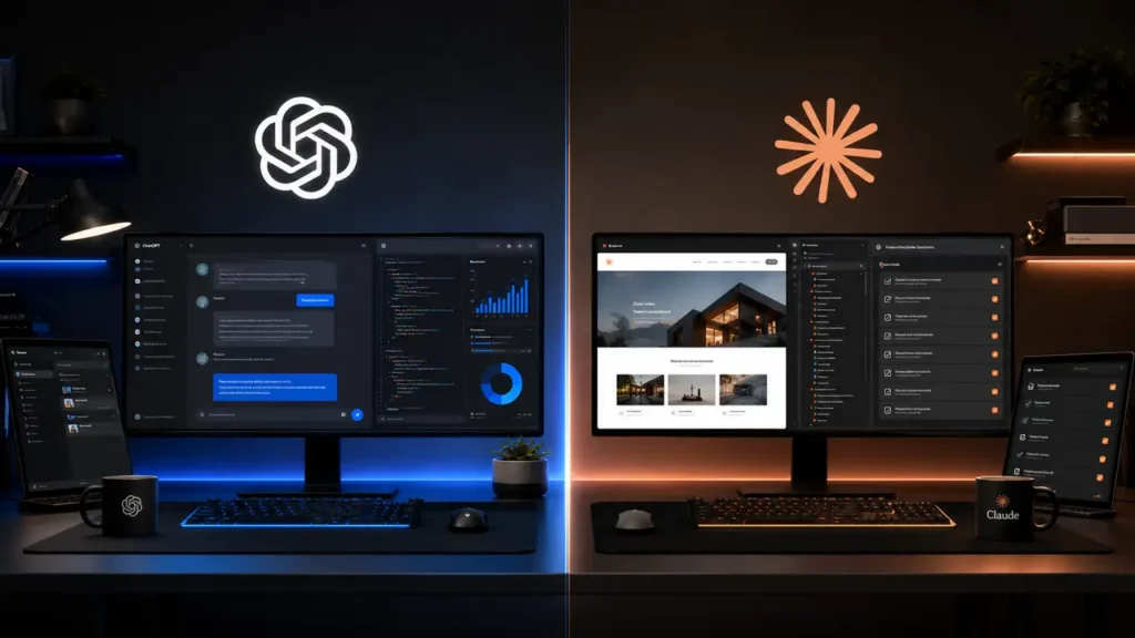 ChatGPT and Claude compared for coding and website creation