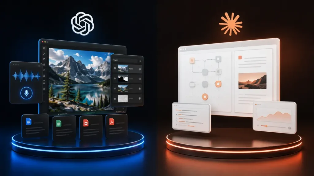 ChatGPT image tools compared with Claude interactive Artifacts
