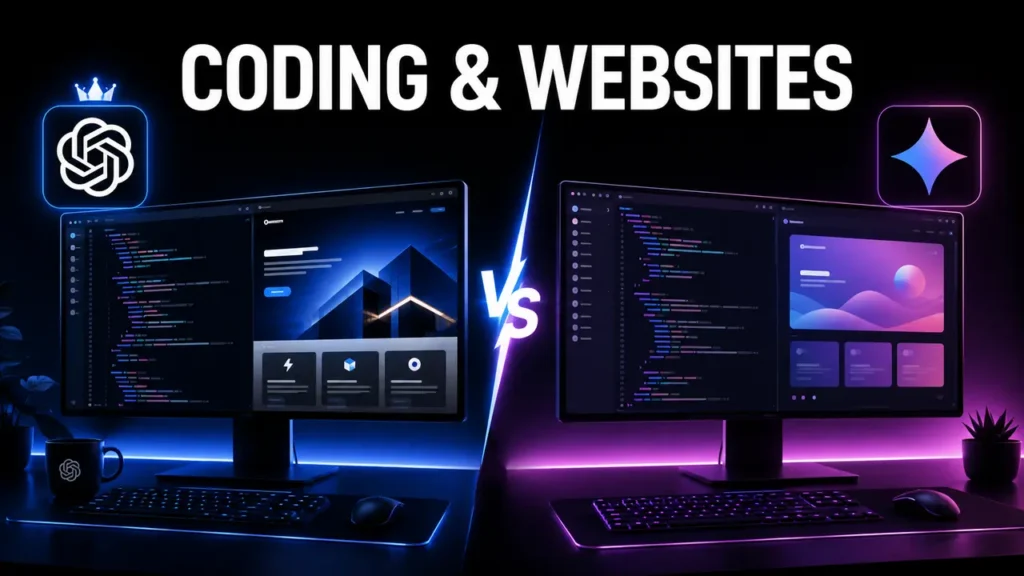 ChatGPT vs Gemini compared for coding and website creation